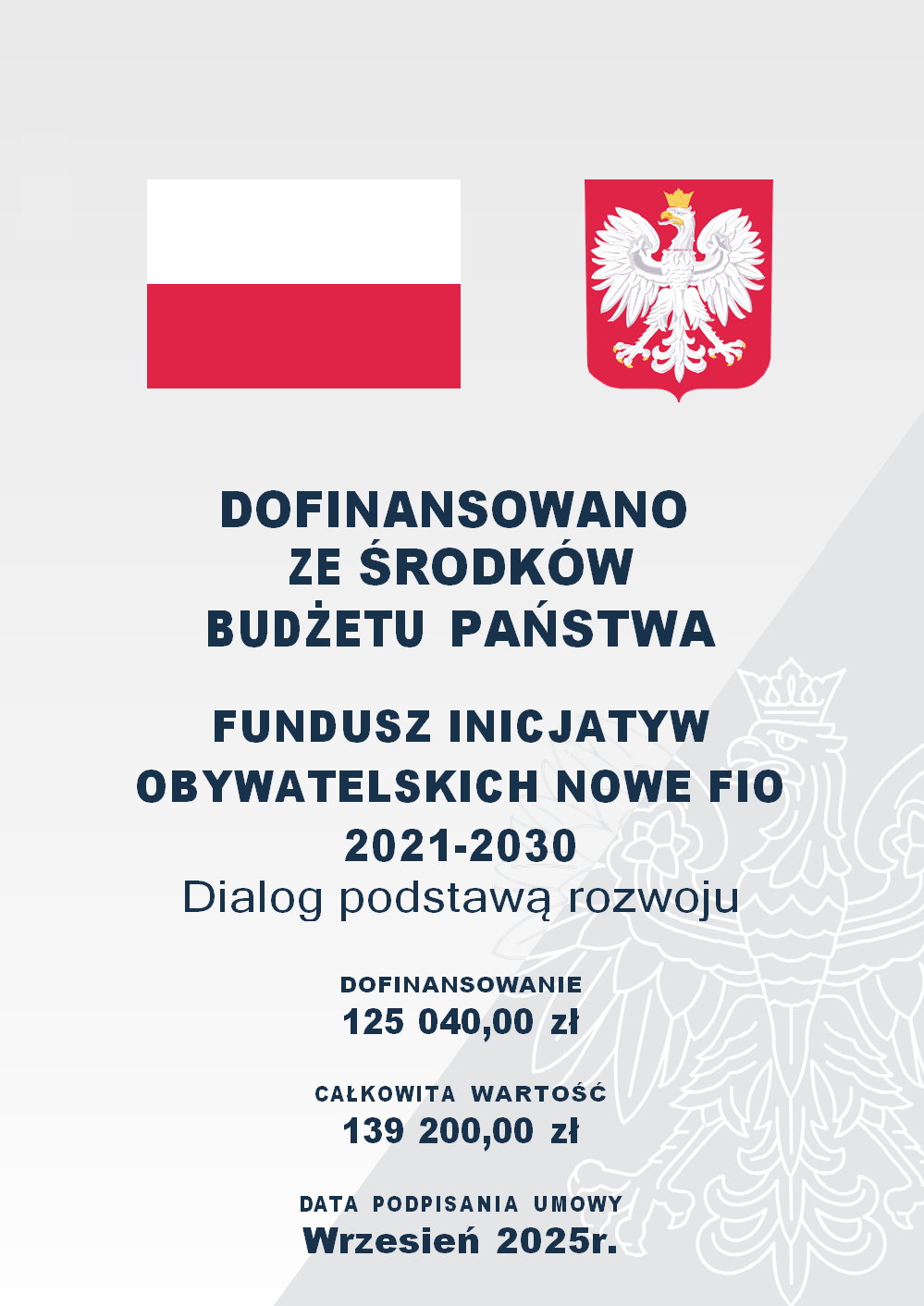 Plakat dofinansowania projektu